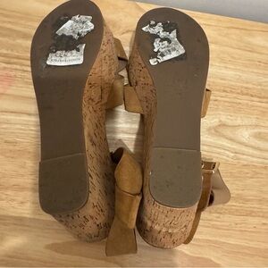 Marc Fisher Tan Cork Wedges